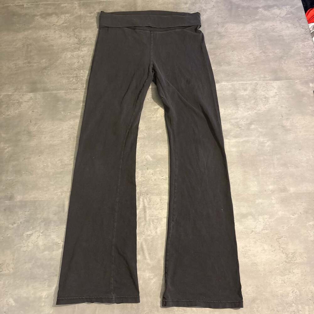 Aerie Foldover Flare Yoga Pants Black